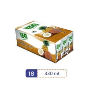 Al Rabie Pineapple & Coconut Flavor Premium Nectar 330ml Pack 18 Pcs