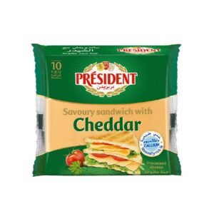 President Cheddar Cheese Slices for Sandwiches 10 Slices