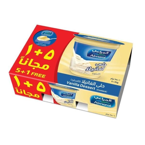 Almarai Custard Vanilla Dessert 85g (5 Pieces + 1 Free)