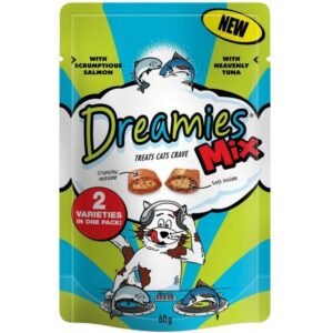 Dreamies Mix Cat Treat Biscuits with Salmon and Tuna Flavour 60g