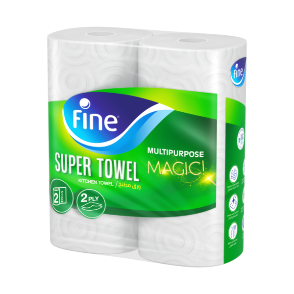 Fine Kitchen Towel Super Towel 2 Ply 2 Rolls