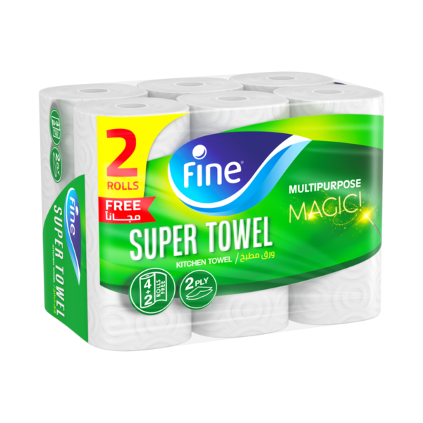 Fine Kitchen Towel Super Towel 2 Ply 6 Rolls