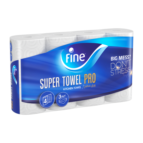 Fine Kitchen Towel Super Towel Pro 3 Ply 4 Rolls