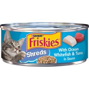 Friskies Wet Cat Food Shreds with Ocean White fish and Tuna in Sauce 156g