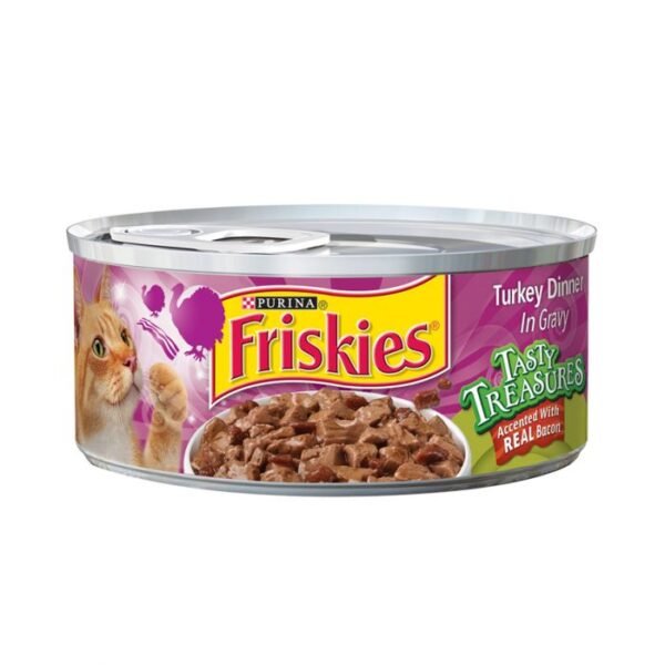 Friskies Wet Tasty Treasures Turkey Dinner in Gravy Cat Food 156g