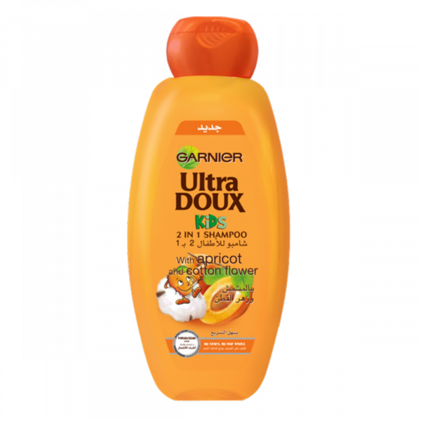 Garnier Ultra Doux Kids 2 in 1 Shampoo with Apricot And Cotton Flower 600ml