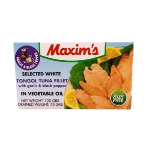 Maxim’s Smoked Tongol Tuna Fillet with Garlic and Black Pepper In Vegetable Oil 120g