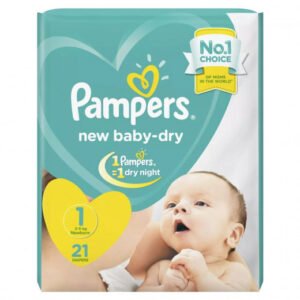 Pampers Baby Dry Diapers Newborn Size 1 2-5 Kg 21 Diapers