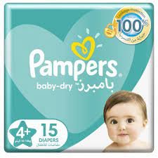 Pampers Size 4+ 9-16Kg 15 Diapers