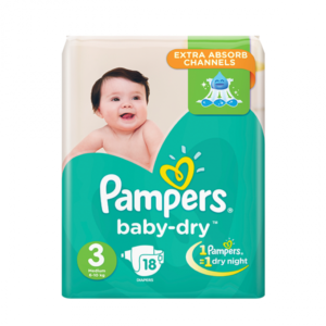 Pampers Value Pack Size 3 6-10 Kg 18 Diapers