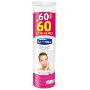 Septona Round Double Faced Cotton Pads 60 + 60 Pieces