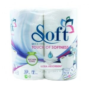 Soft Kitchen Roll 2 Rolls 3 Layers 90 Pieces