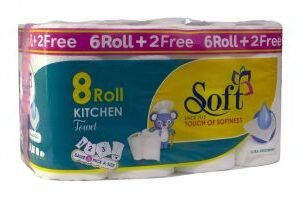 Soft Kitchen Towels 6 + 2 Rolls 2Ply