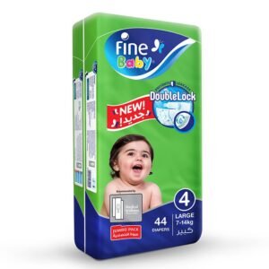 Fine Baby Diapers Double Lock Size 4 Large (7-14Kg) Jumbo Pack 44 Diapers