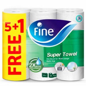 Fine Towel White Household 2Ply X 5+1 Free