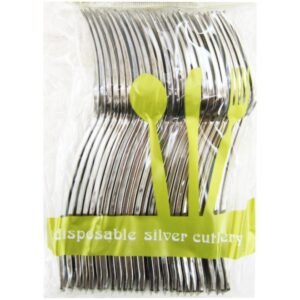 24Pk 19Cm Plastic Silver