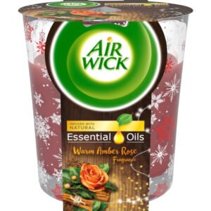 Air Wick Essential Oils Warm Amber Rose Scented Candle 105g