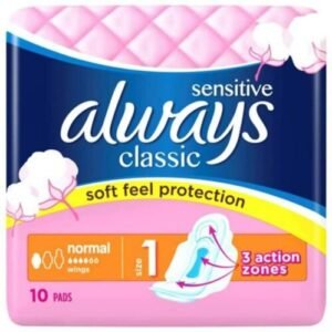 Always Classic Sensitive Normal With Wings 10 Pads