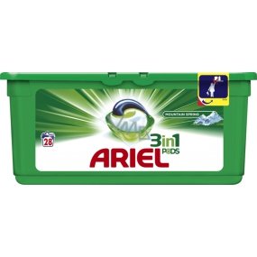 Ariel 3 in 1 Mountain Spring Gel Capsules For Washing Clothes 28 Pieces