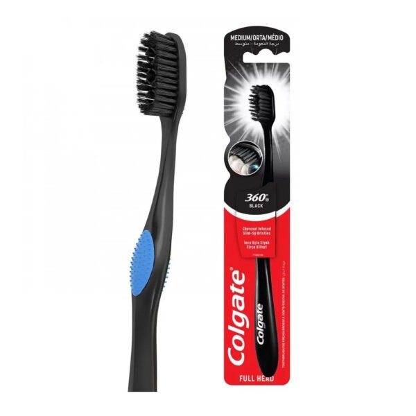 Colgate 360 Charcoal Black Medium Toothbrush