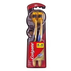 Colgate 360 Charcoal Gold Soft Toothbrush 2 Pieces