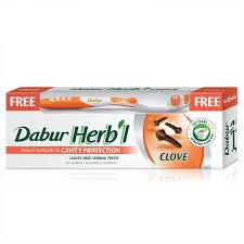 Dabur Herbal Natural Toothpaste For Cavity Protection with Toothbrush 150g