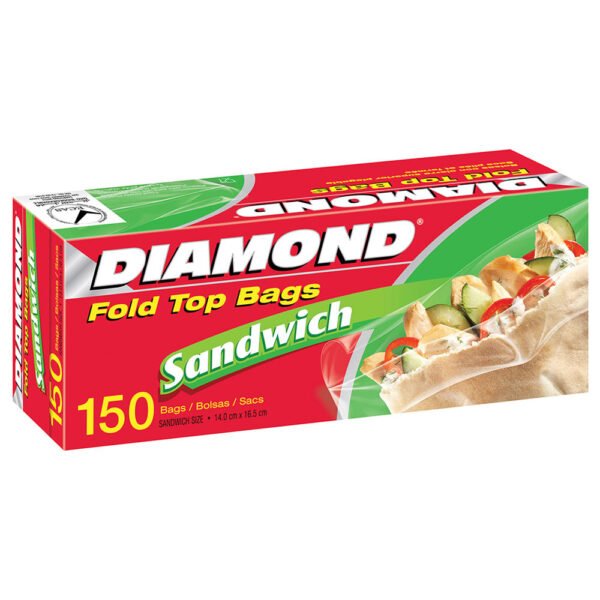 Diamond Fold Top Bags Sandwich 150 Bags