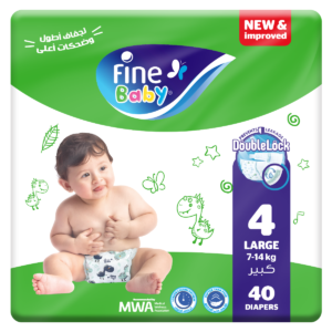 Fine Baby Diapers Size 4 Large (7-14Kg) Double Lock 40 Diapers