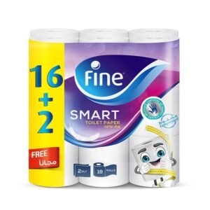 Fine Toilet Paper Smart 350 Sheets 16 Pieces + 2 Free Pack Of 18 Rolls