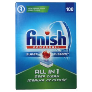 Finish Dishwasher Powerball Tabs all in 1 Super Charged 100 Pieces