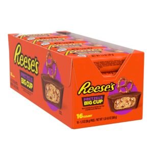 Reeses Big Cup Stuffed With Pretzels Milk Chocolate Peanut Butter Cups 36g 16 Pieces Pack