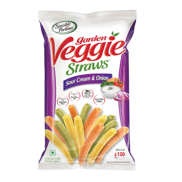 Sensible Portions Veggie Straws Sour Cream and Onion 120g