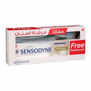 Sensodyne Toothpaste Multi Care Plus Whitening with Toothbrush Multi Care Free 75ml