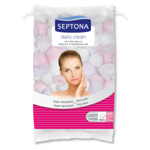 Septona Daily Clean Colored Cotton Balls 100 Pieces