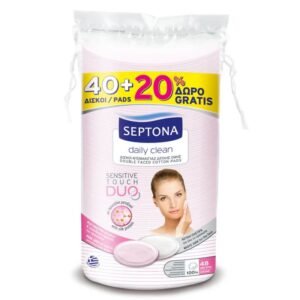 Septona Duo Sensitive Oval Cotton Pads 40+20 Pieces