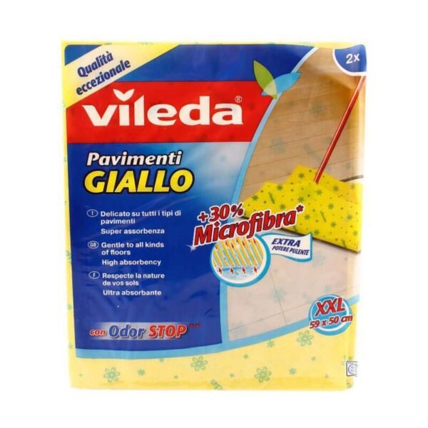 Vileda Floor Cloth 30% Microfibre Yellow 2 Pieces