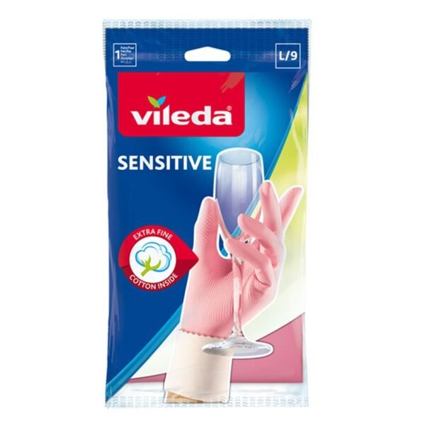 Vileda Rubber Gloves Sensitive Size Large