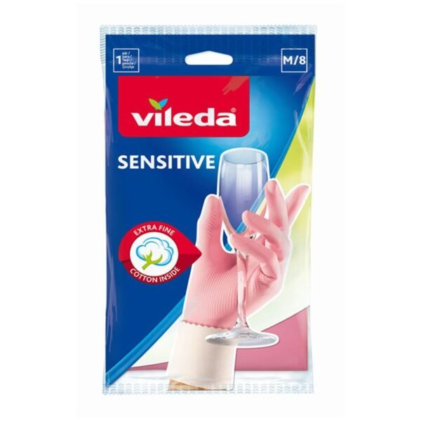 Vileda Rubber Gloves Sensitive Size Medium