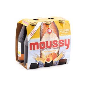 Moussy Malt Beverage Peach Flavor Glass 330ml 6 Pieces Pack